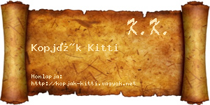 Kopják Kitti névjegykártya